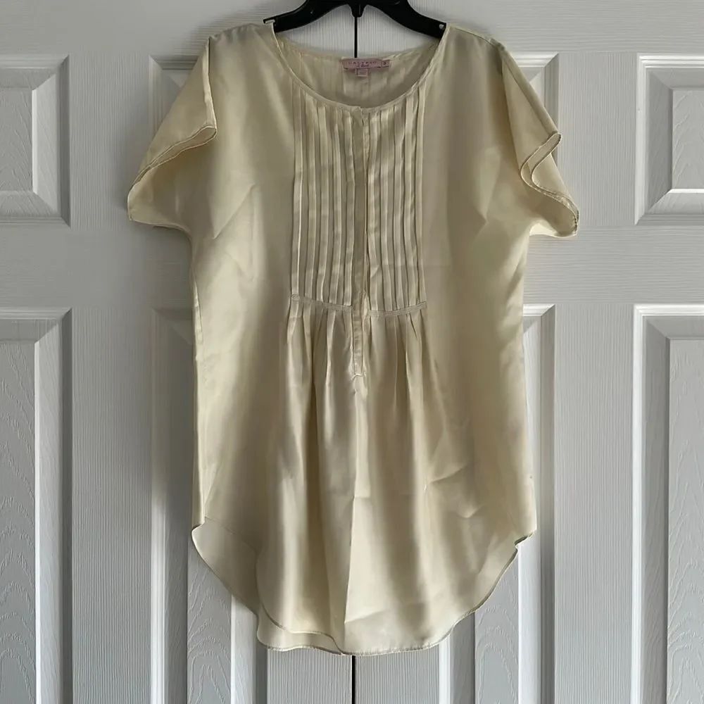 Calypso St. Barth Women’s Ivory Short Sleeve Silk Blouse